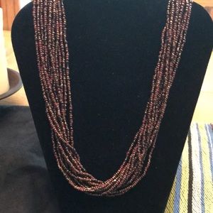 SILPADA STERLING SILVER BRONZE AND BROWN BEAD 12 STRAND NECKLACE N1815